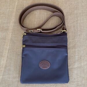 Longchamp Nylon Chocolate Brown Crossbody Purse